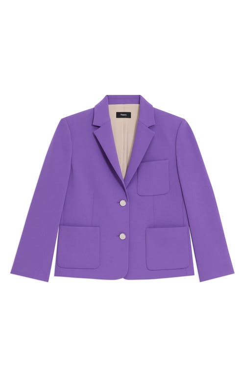 Theory Shrunken Single Breasted Blazer In Bright Peony In Bright Peony