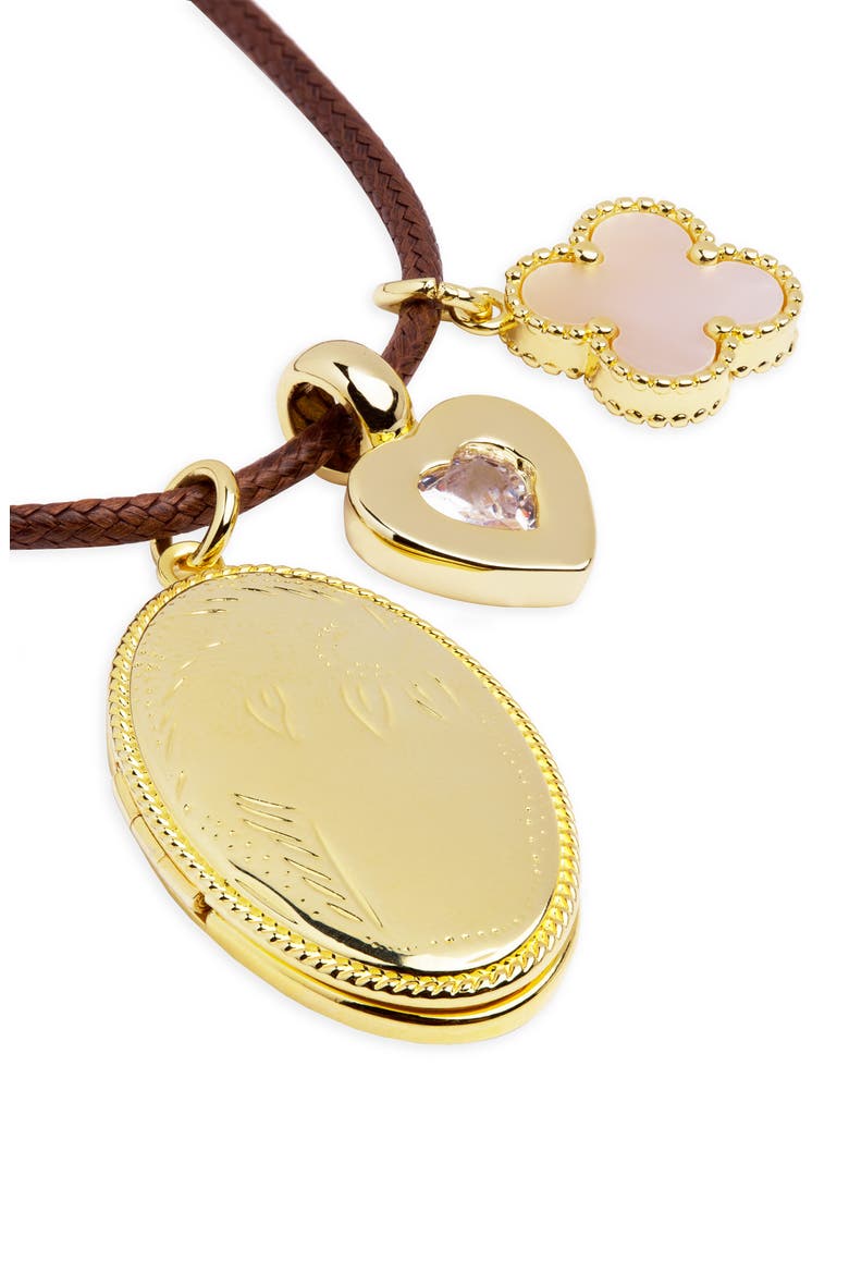 Charm Cord Locket Necklace, Alternate, color, GOLD