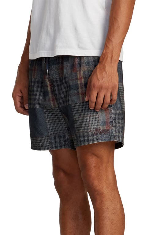 Rvca Escape Drawstring Cotton Walking Shorts In Blue
