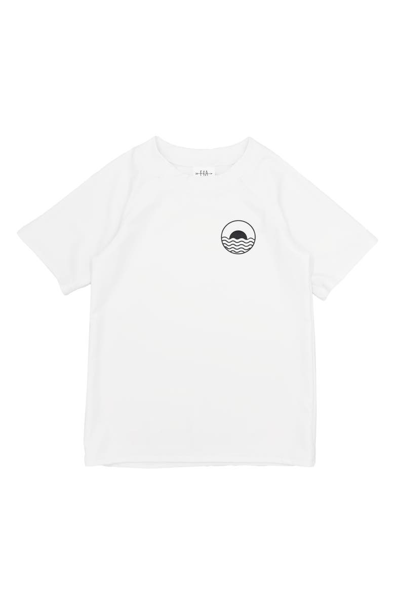 Feather 4 Arrow Kids' Icon UPF 50 Rashguard, Main, color, White