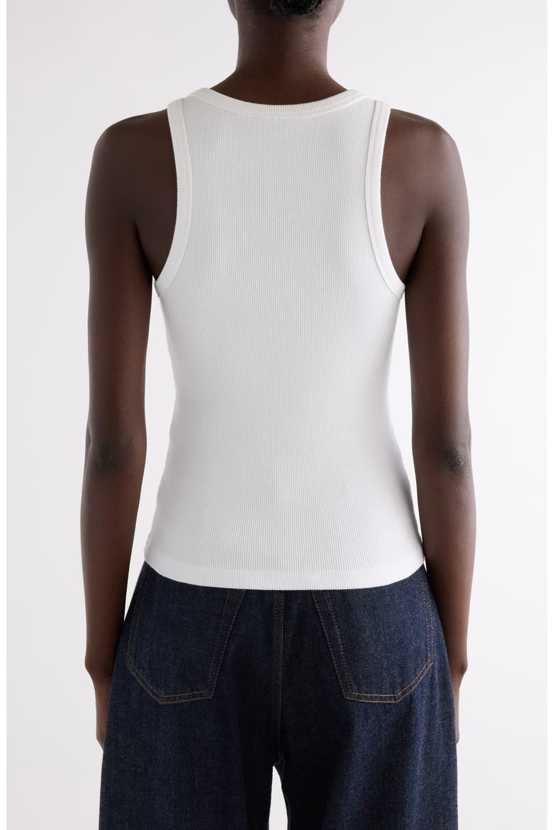 Logo Wool & Silk Rib Tank, Alternate, color, WHITE