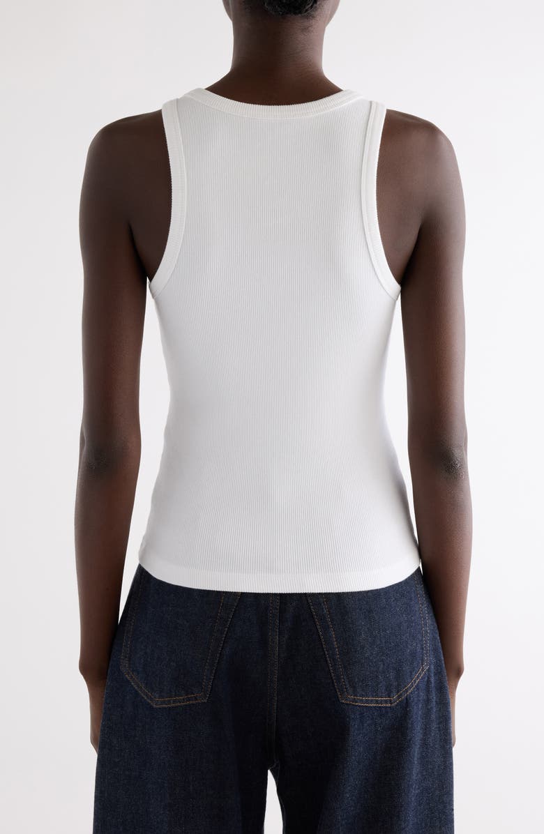 Givenchy Logo Wool & Silk Rib Tank, Alternate, color, White