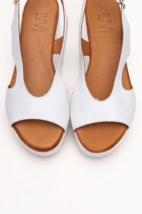 Forever & Always Shoes Brad Leather Platform Sandal In White