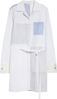 Jason Wu Collection Collage Mixed Media Long Sleeve Shirtdress