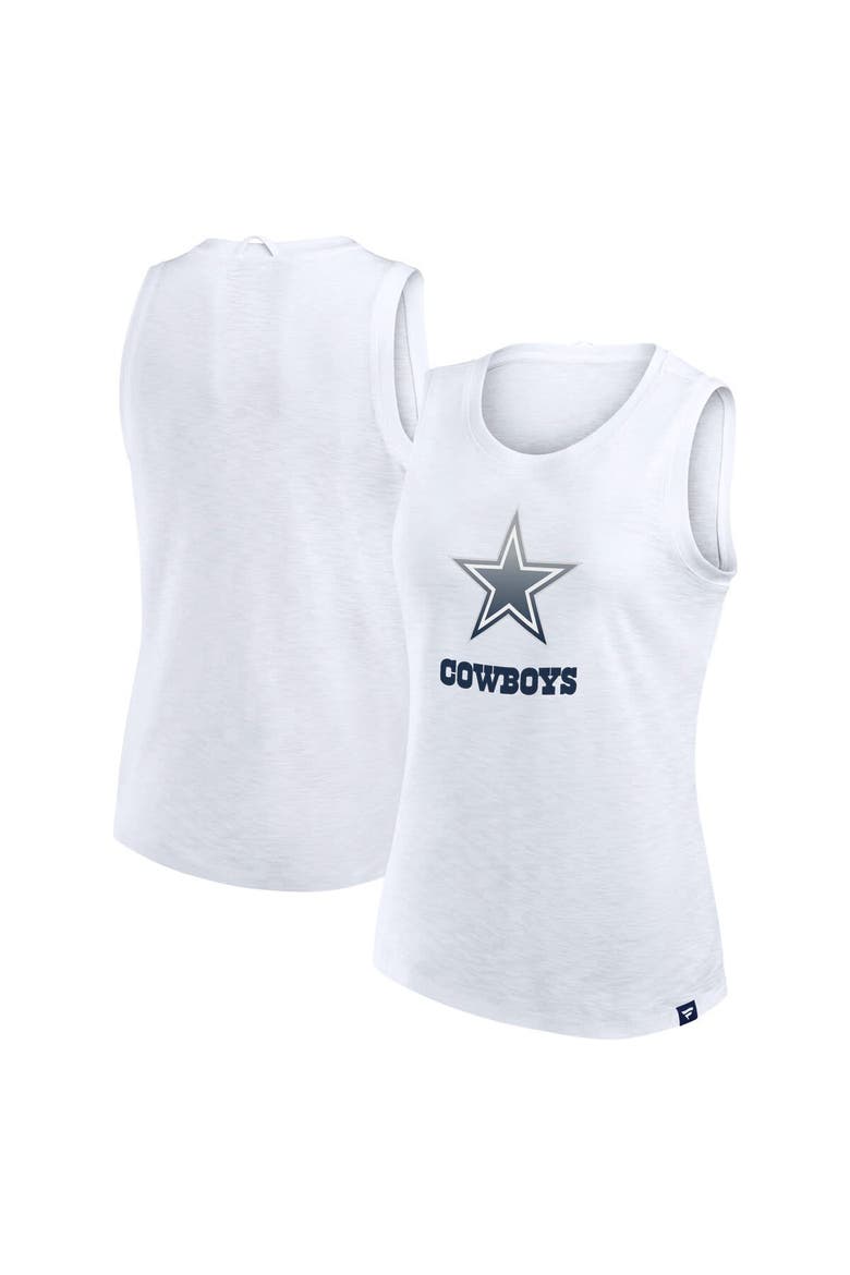 Women's Fanatics  White Dallas Cowboys Slub Tank Top, Main, color, White