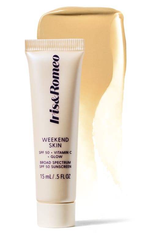 Iris & Romeo Mini Weekend Skin Spf 50 Instant Glow Tinted Mineral Sunscreen With Vitamin C + Niacinamide 0.5 oz /