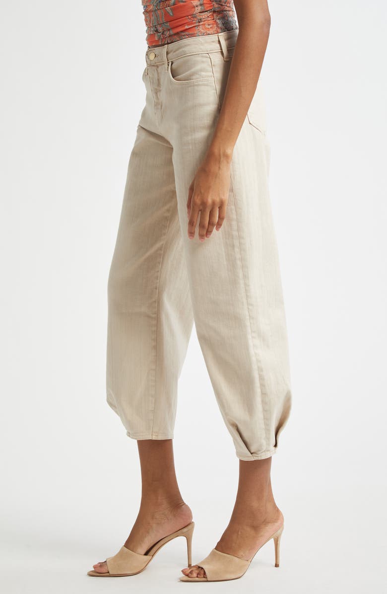 L'AGENCE Krista High Waist Crop Taper Leg Jeans, Alternate, color, Biscuit