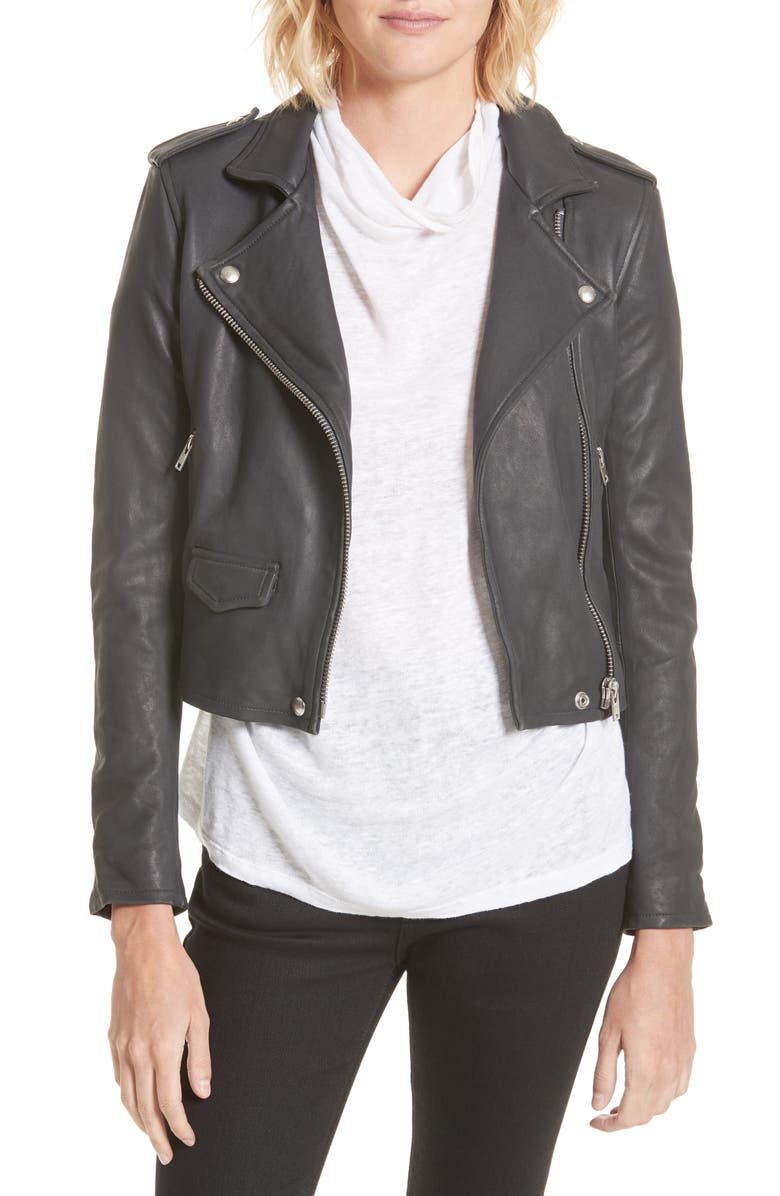 IRO 'Ashville' Lambskin Leather Moto Jacket, Main, color,