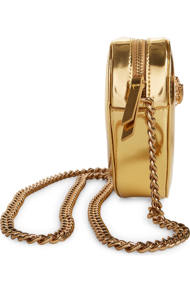 Kurt Geiger London Kensington Heart Metallic Leather Crossbody Bag, Alternate, color,