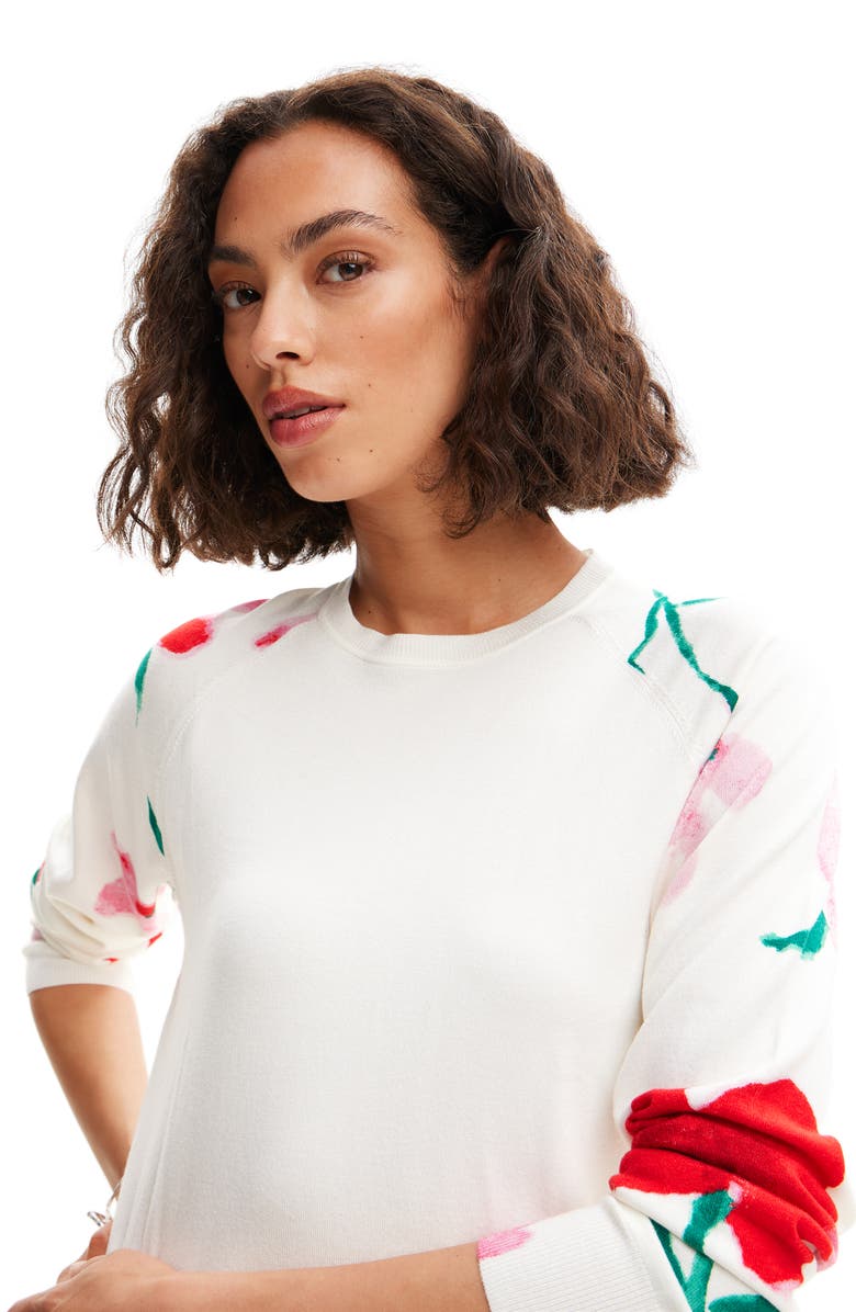 Desigual Watercolor Floral Pullover, Alternate, color,