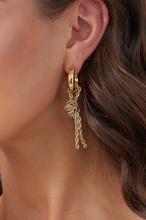 Classicharms Unique Asymmetrical Rope Chain Baroque Pearl Drop Earrings In Gold