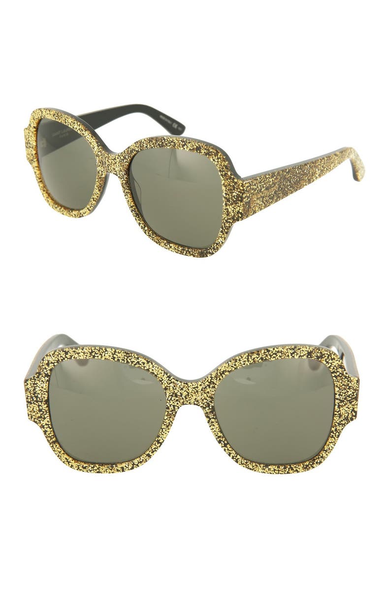 Saint Laurent 53mm Glitter Sunglasses, Main, color, 