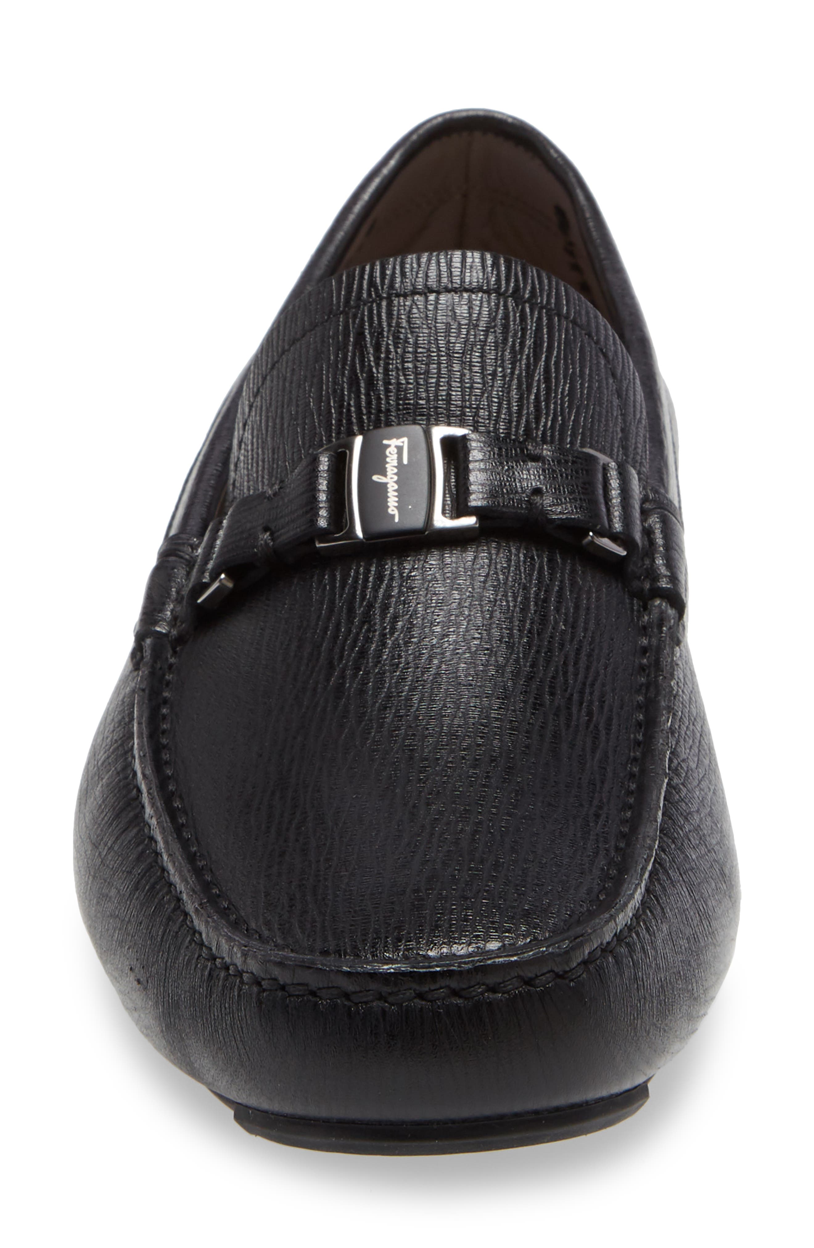 Salvatore Ferragamo Amer Driving Loafer, Alternate, color, BLACK