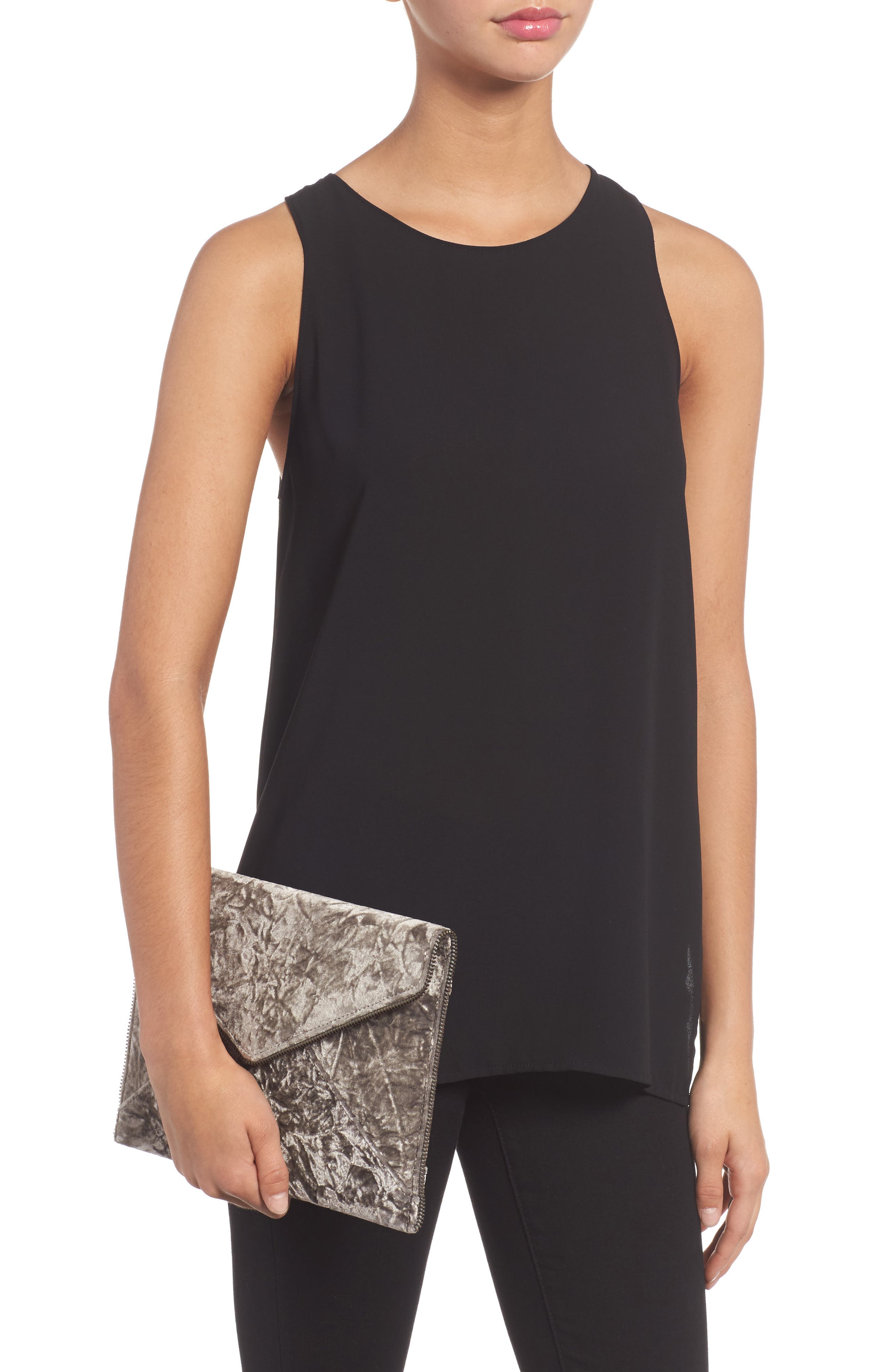 Leo Velvet Envelope Clutch, Alternate, color, GREY