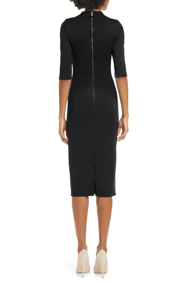 Alice + Olivia Delora Fitted Mock Neck Dress, Alternate, color, 