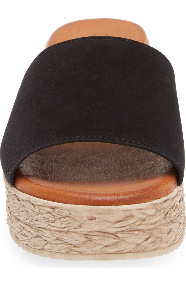 Cordani Bizzy Espadrille Platform Wedge Slide Sandal, Alternate, color, Black Suede