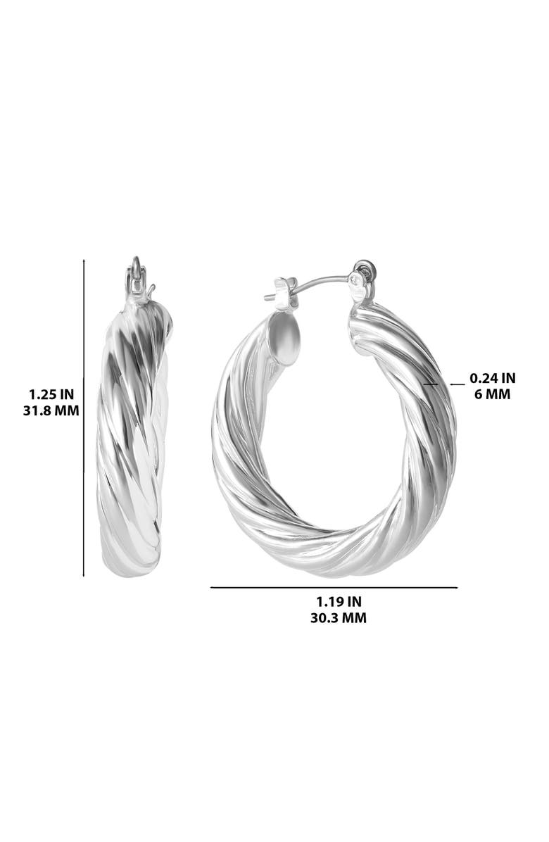 Jessica Simpson Thick Twisted Hoop Earrings, Alternate, color, Silver, Gold