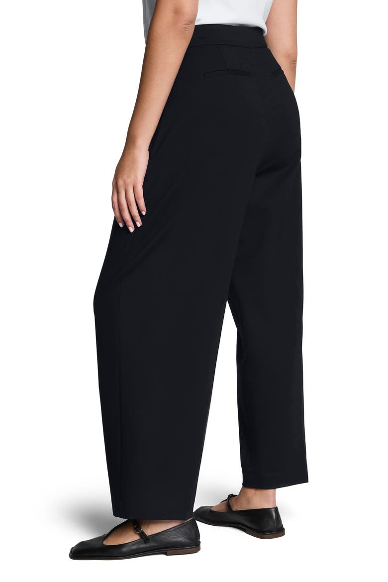 Ponte Pleat Tapered Pants, Alternate, color, CLASSIC BLACK