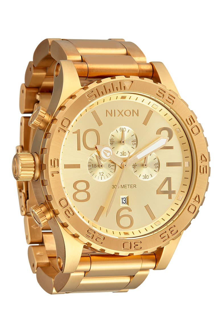51-30 Chronograph Bracelet Watch, 51mm, Alternate, color, ALL GOLD