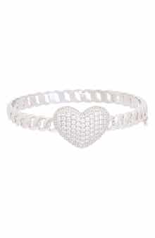 Juvell Pavé Heart Bangle Bracelet