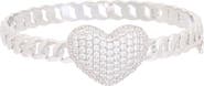 Juvell Pavé Heart Bangle Bracelet
