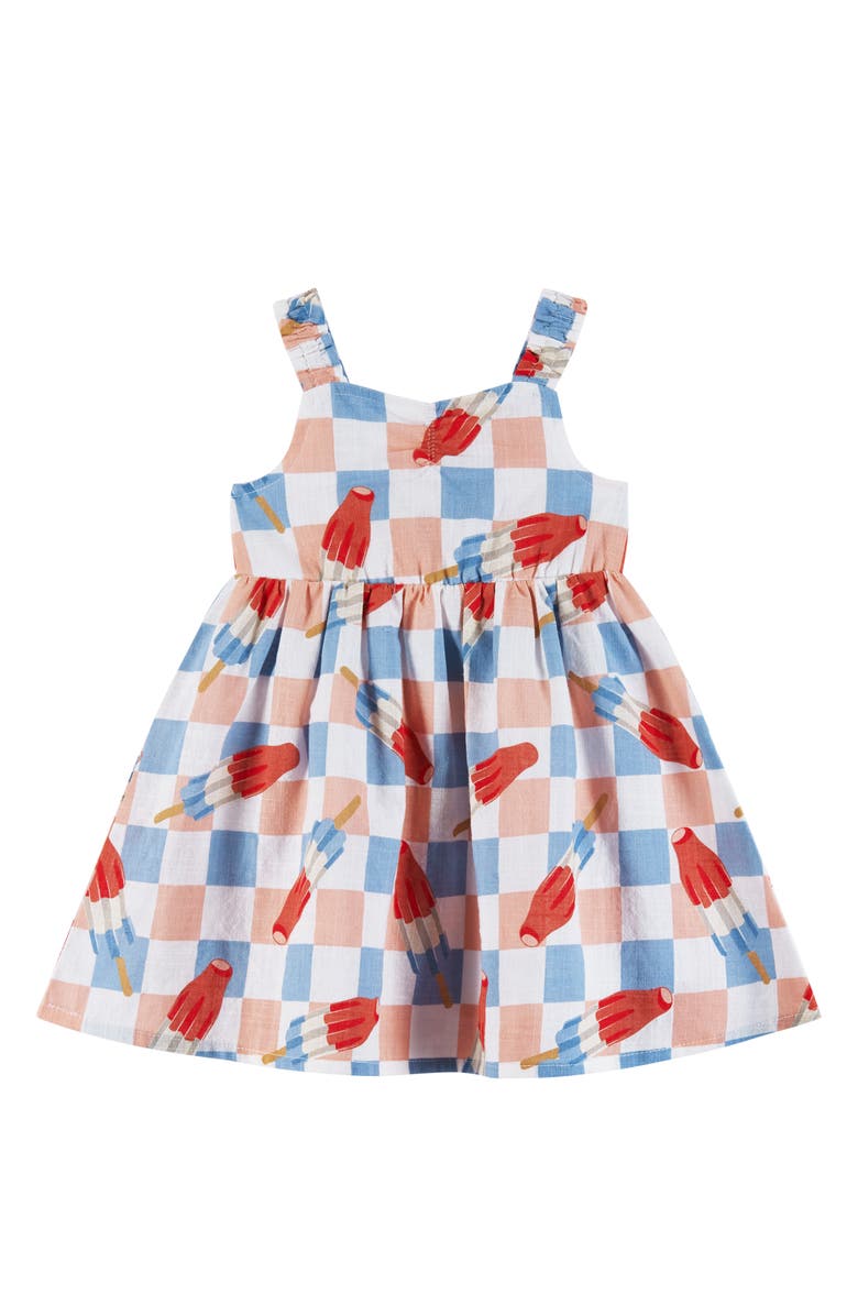 Andy & Evan Ice Pop Check Cotton Sundress & Bloomers, Alternate, color, 