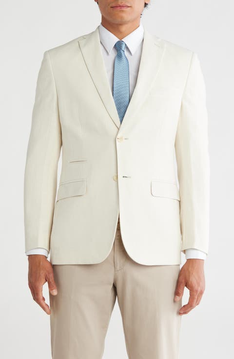 Slim Fit Solid Linen Blend Blazer (Short, Regular, Long & Big)