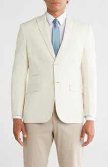 Gino Vitale Slim Fit Solid Linen Blend Blazer