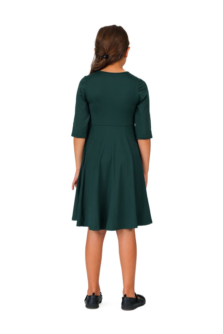 Knee Length Fit and Flare Comfortable Party Dress, Alternate, color, Hunter