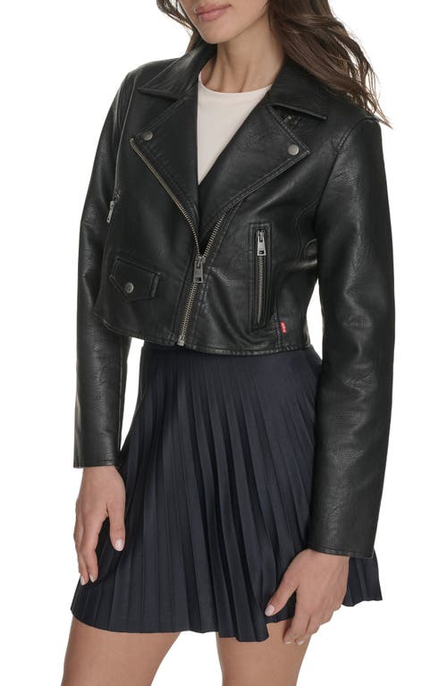 Levi's Crop Faux Leather Moto Jacket