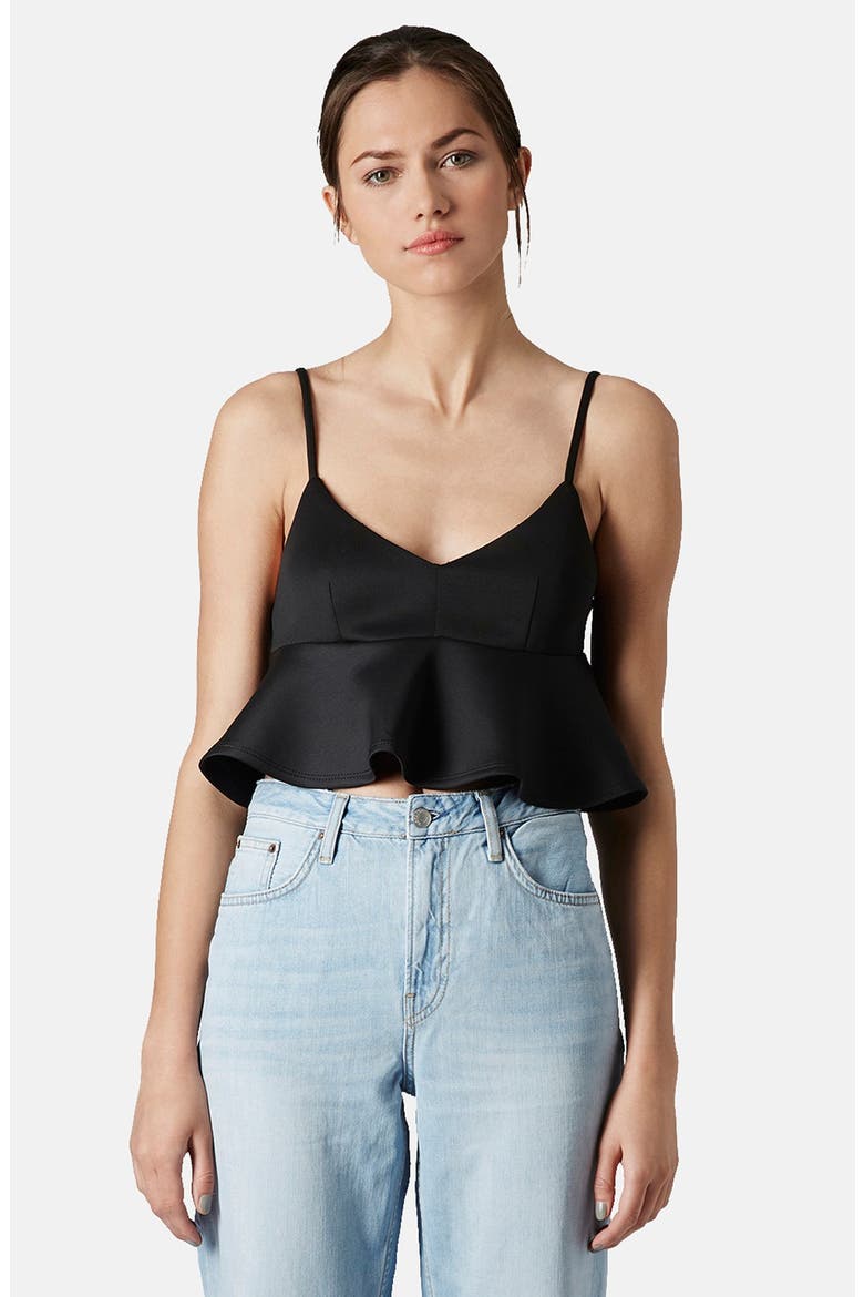 Peplum Bralette, Main, color, BLACK