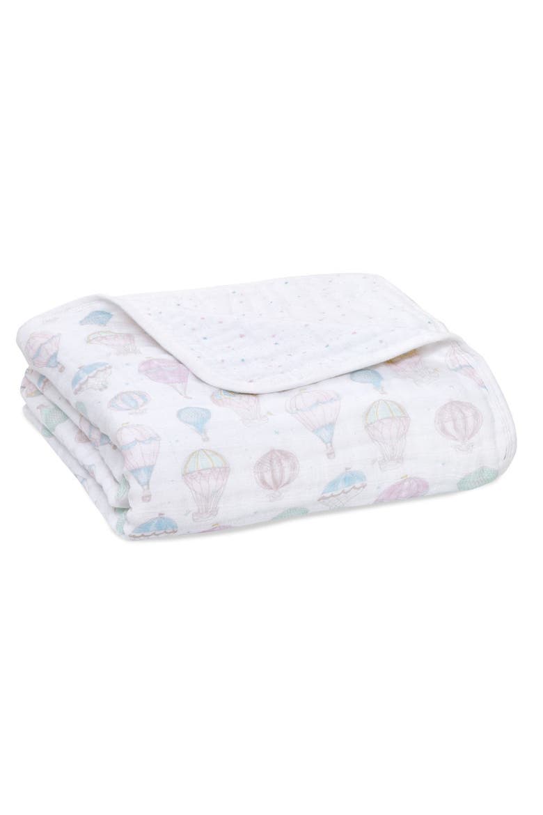 Dream Organic Cotton Muslin Blanket, Main, color, ABOVE THE CLOUDS PINK