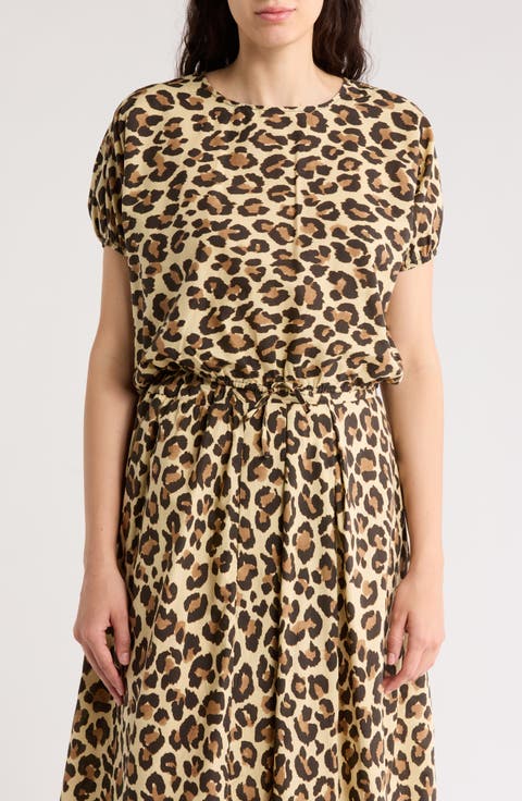 Puff Sleeve Tie Hem Crop Top