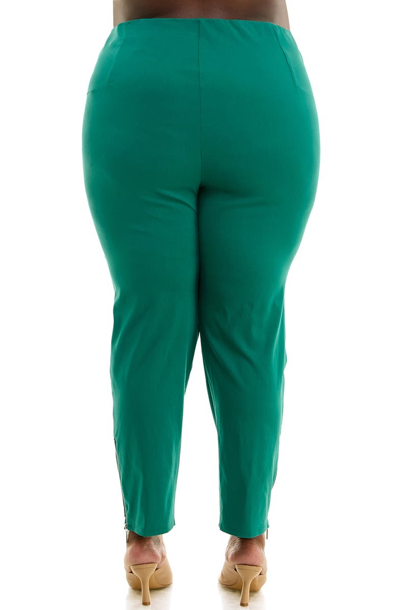 Nina Leonard Millien Zip Ankle Pants, Alternate, color, Kelly Gree