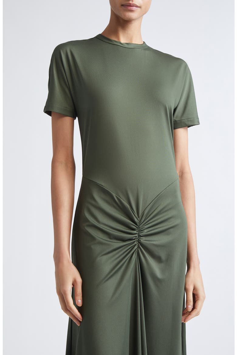 Gathered Detail T-Shirt Midi Dress, Alternate, color, OREGANO
