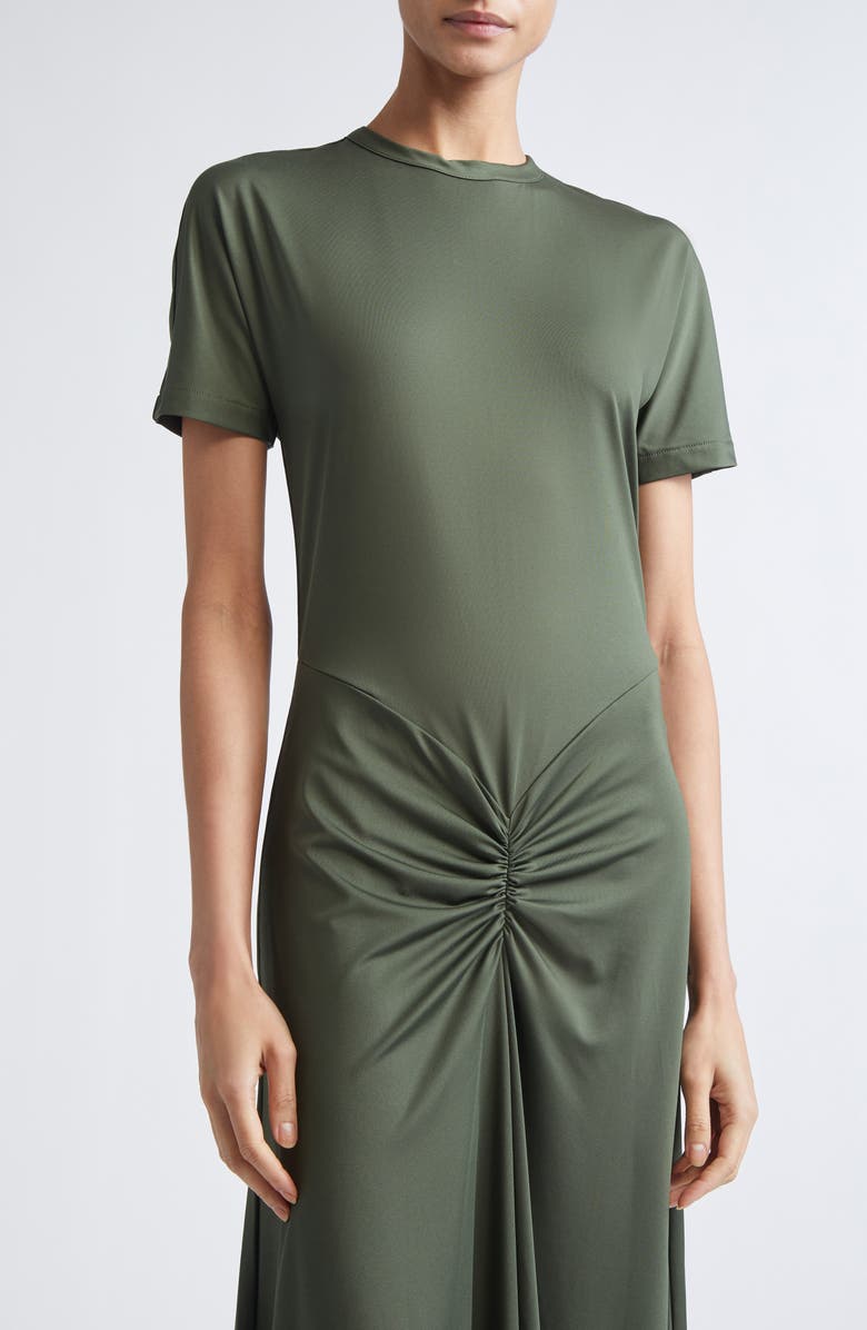 Victoria Beckham Gathered Detail T-Shirt Midi Dress, Alternate, color, Oregano