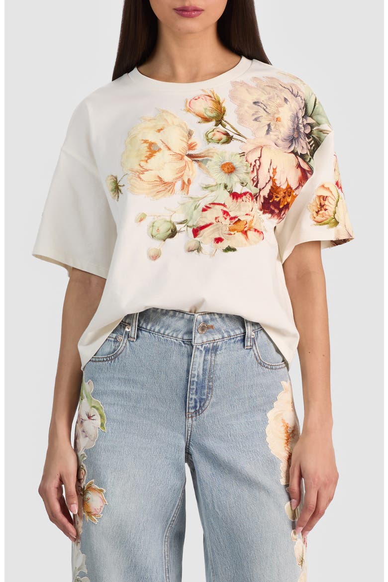 Evan Appliqué Oversize T-Shirt, Main, color, ECRU/ MULTI