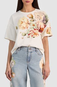 Alice + Olivia Evan Appliqué Oversize T-Shirt