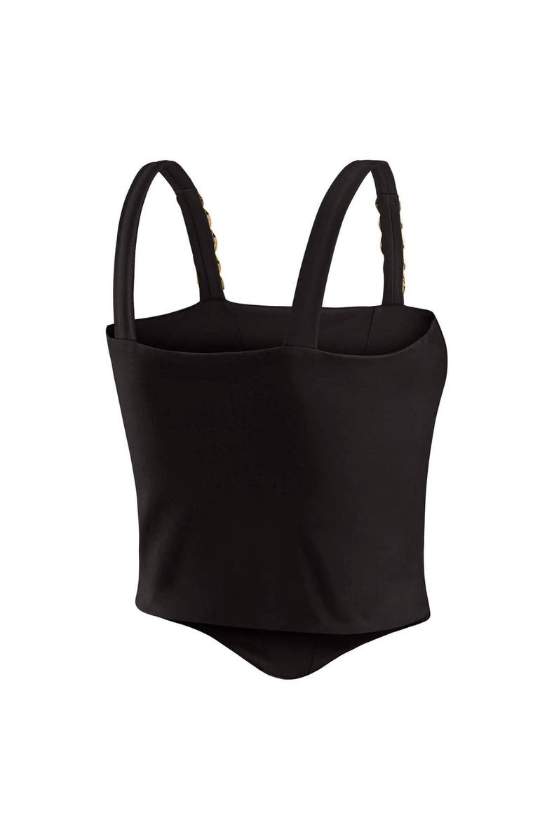 WEAR by Erin Andrews Women's WEAR by Erin Andrews x Gracie Hunt Black Jacksonville Jaguars Chain Link Corset Top, Alternate, color, 