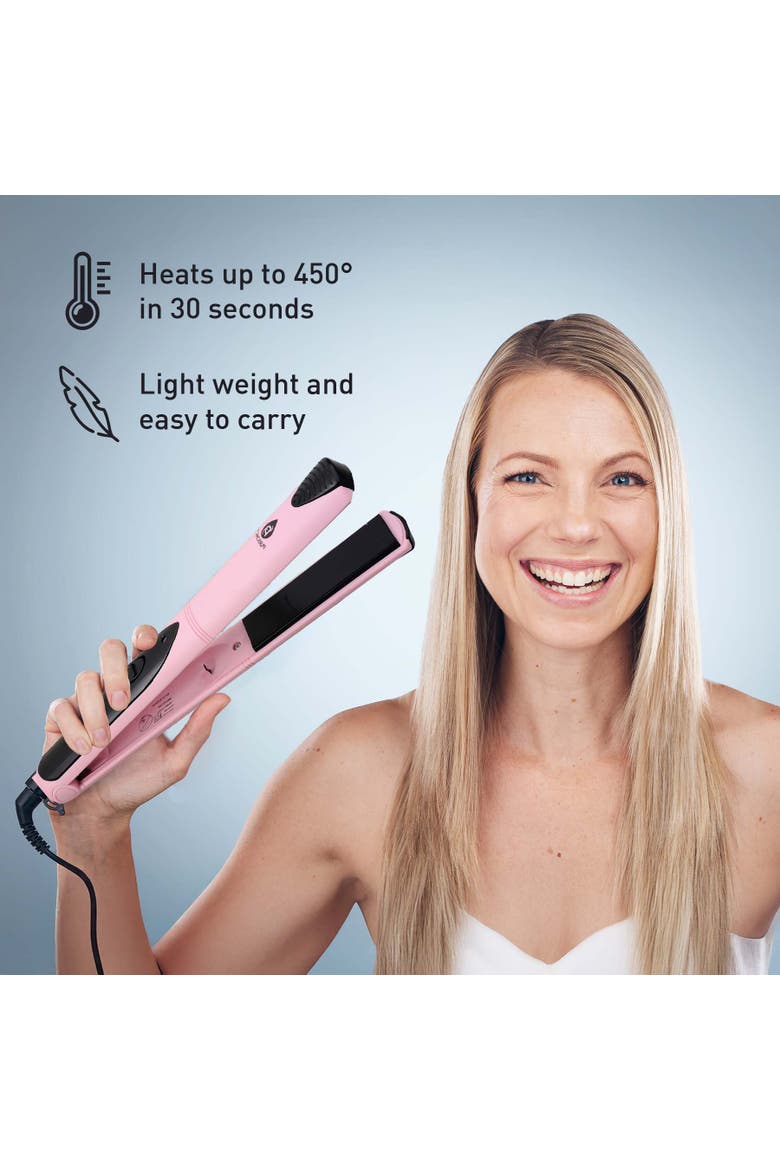 Hair Styling Power Bundle Hair Dryer & Volumizer Brush + Flat Iron Hair Straightener With Free Travel Straightener, Alternate, color, Pink