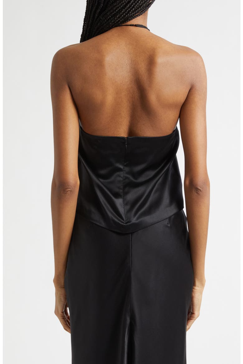 Hallie Rosette Silk Top, Alternate, color, BLACK