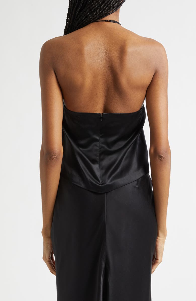 Cinq à Sept Hallie Rosette Silk Top, Alternate, color, Black