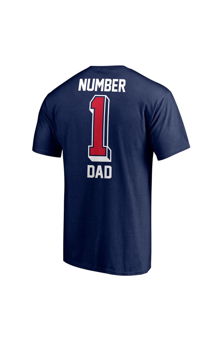 FANATICS Men's Fanatics Branded Navy New England Patriots #1 Dad Logo T-Shirt, Alternate, color, Navy