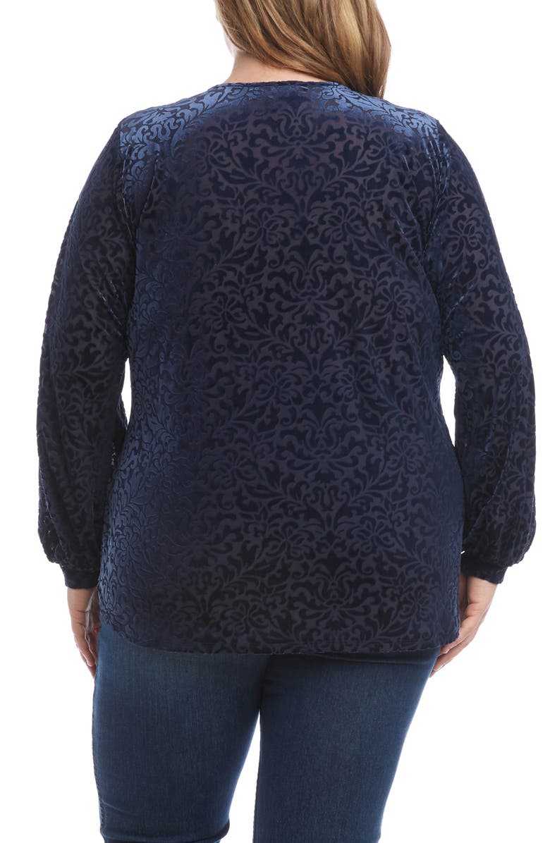 Karen Kane V-Neck Velvet Burnout Top, Alternate, color, 