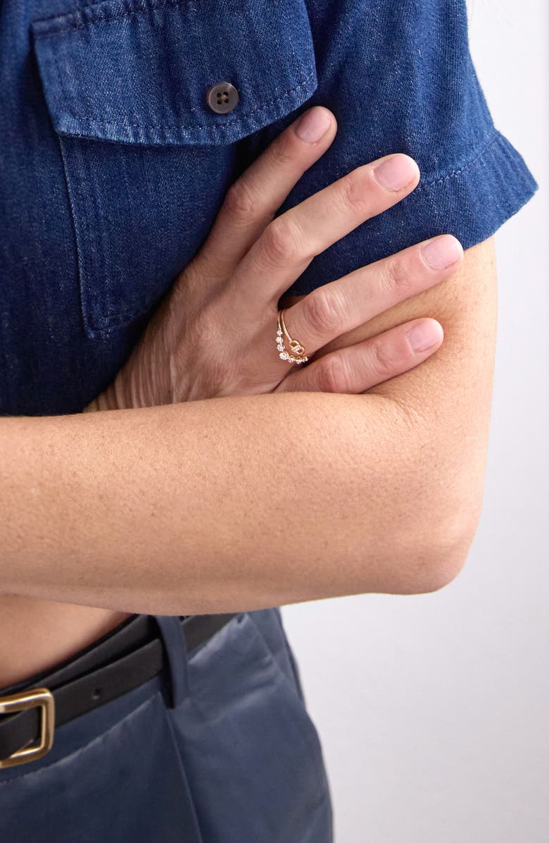 Zoë Chicco Diamond Oval Link Ring, Alternate, color, Yellow Gold