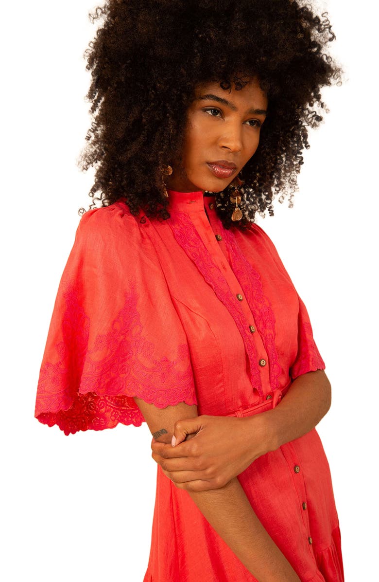 Hale Bob Haven Embroidered Linen Dress, Alternate, color, 