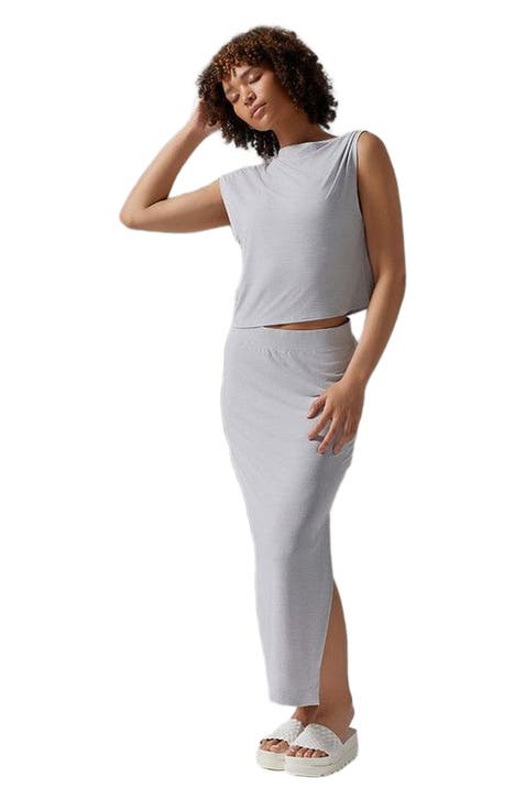 Brushed Tec Knit Midi Skirt