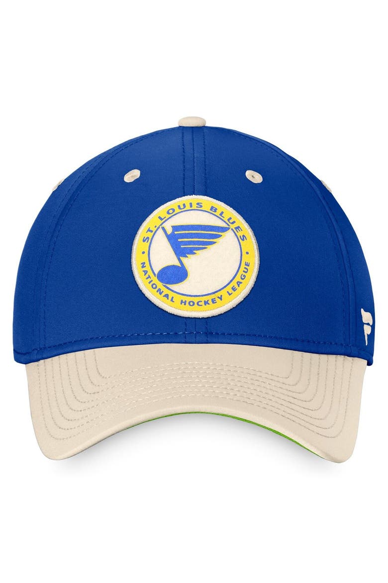 Men's Fanatics Branded Royal/Khaki St. Louis Blues True Classics Retro Flex Hat, Alternate, color, Navy