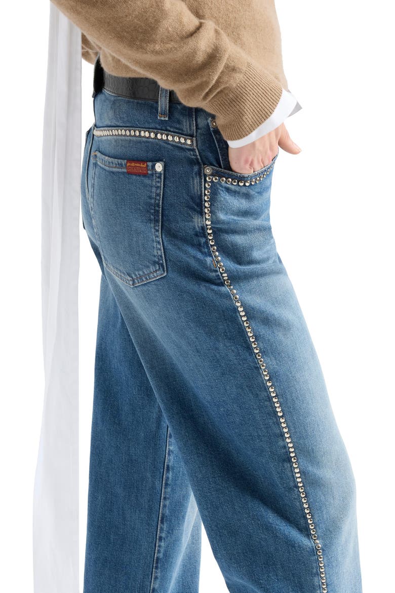 Stovepipe Studded Straight Leg Jeans, Alternate, color, AVENUE