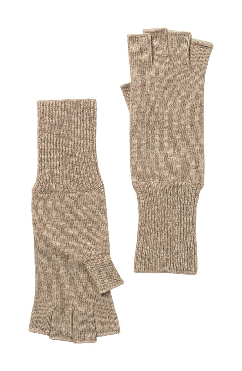 Portolano 12" Cashmere Fingerless Gloves, Main, color, Nile Brown